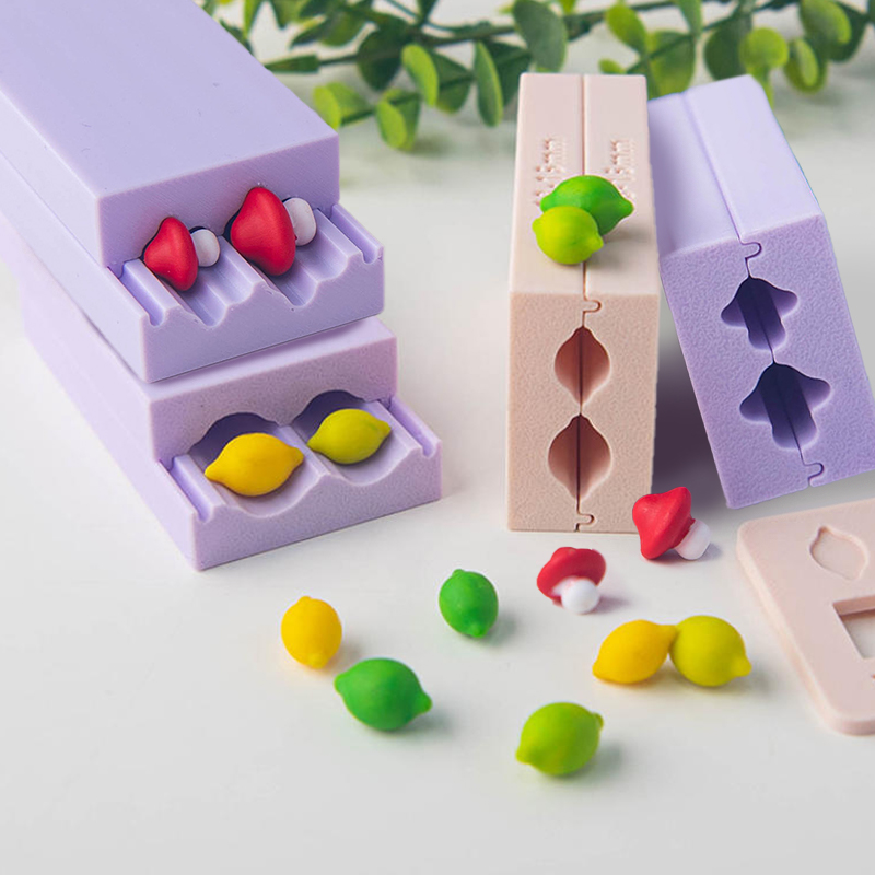 Bead Roller Sheet Metal Forming Machine - 1 個ソフト陶器ポリマー粘土型 3D キノコレモン菱形ビーズデザインビーズローラー DIY イヤリングネックレスジュエリー作り