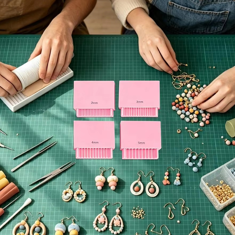 Bead Roller Sheet Metal Forming Machine - ポリマークレイビーズローラーテンプレートセット、2-5mmクレイジェルボールメーカーツール、DIYクレイビーズ押出成形ボード（ジュエリー製作用）