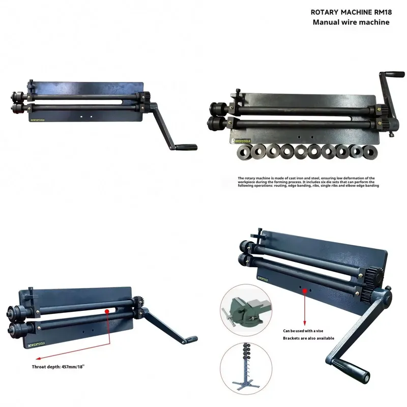 Bead Roller Sheet Metal Forming Machine - TEBAKヘビーロータリースエージングRM12 RM18シートエッジビーディングマシン板金成形ロータリーハンドビードローラーマシン