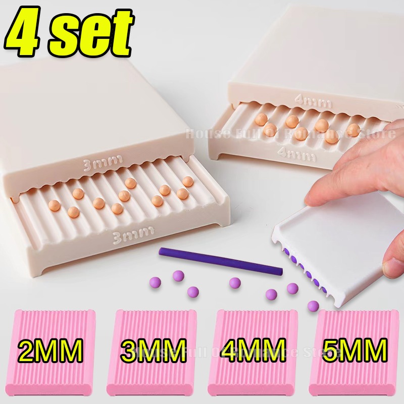 Bead Roller Sheet Metal Forming Machine - 4 ピース/セットミニポリマークレイビーズメーカー粘土ビーズローラービーズ成形ツール粘土型ジュエリー作成 DIY ブレスレットネックレスクラフト