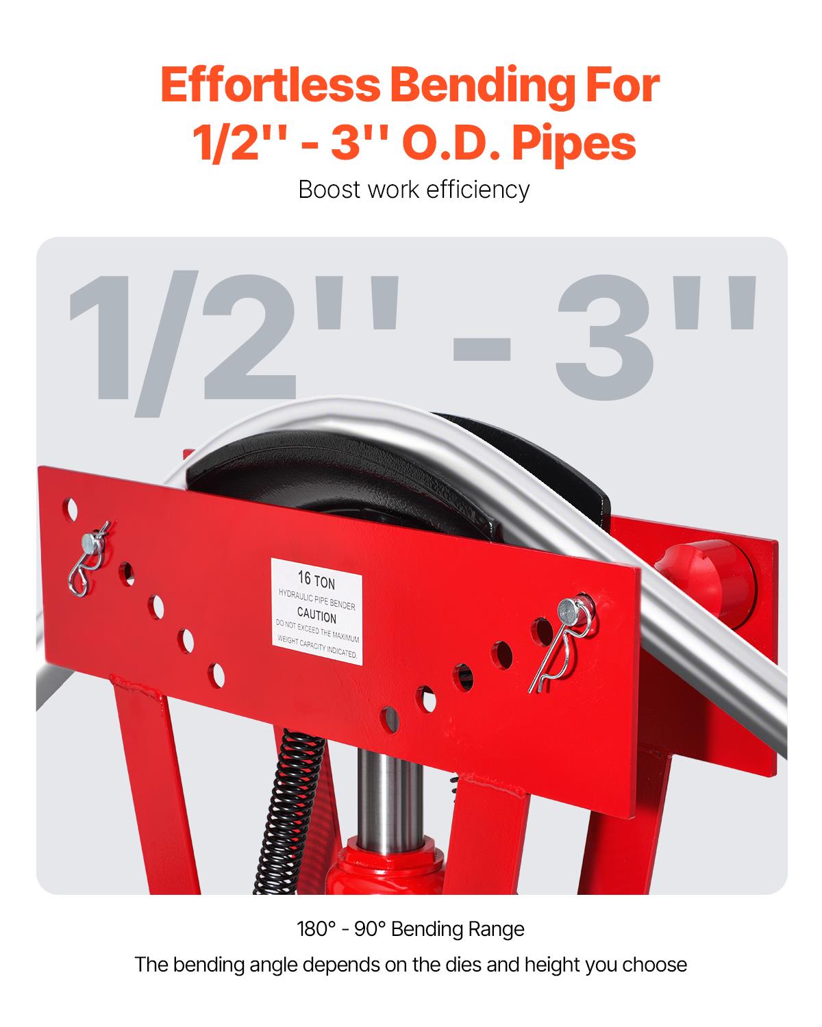 油圧式パイプベンダー 16トン 手動式 銅製排気管曲げ機 8 - Manual Pipe Tube Bender 3/8 To 1 Inch のレビューと価格