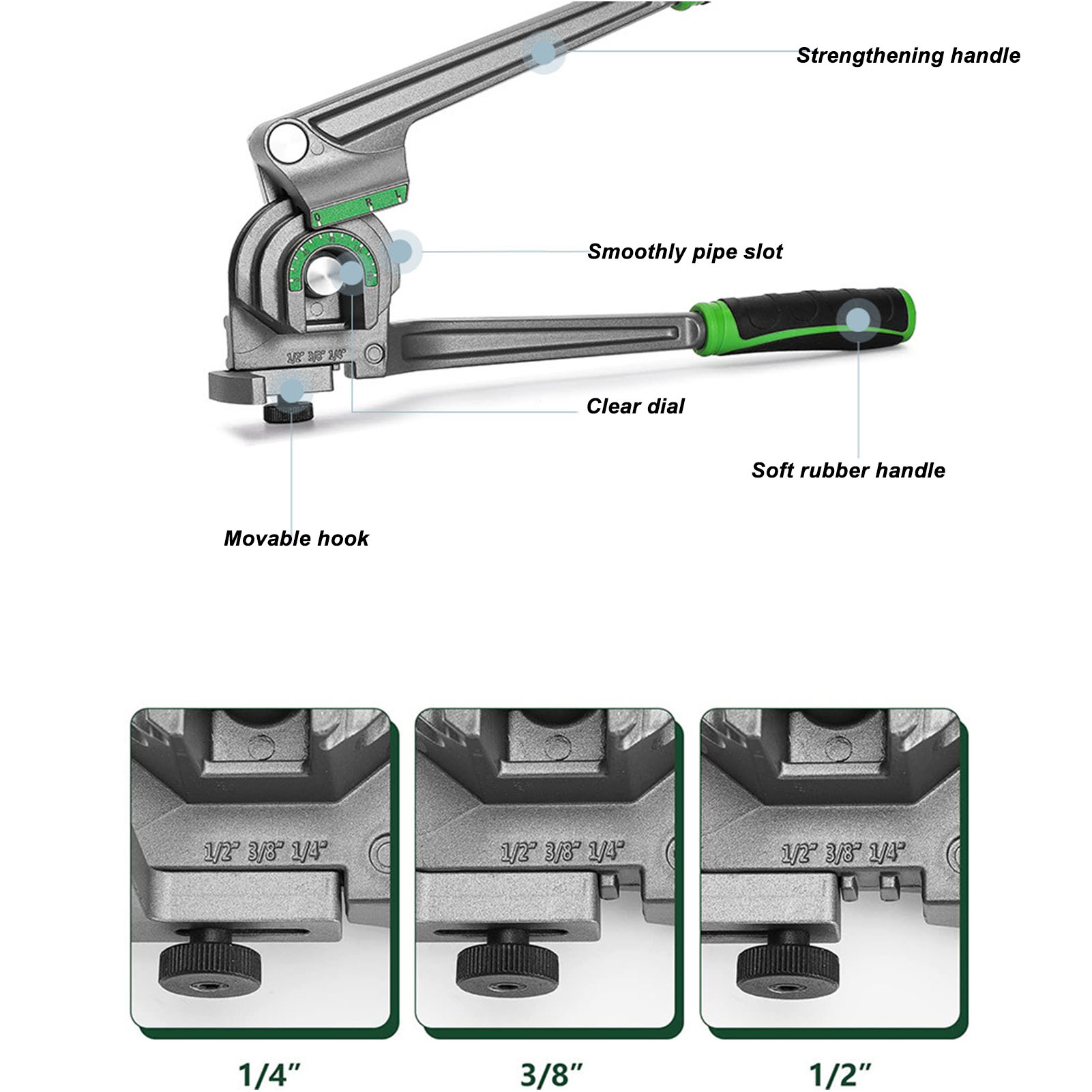 3 in 1 チューブベンダー 180度 1/4 3/8 1 - Manual Pipe Tube Bender 3/8 To 1 Inch のレビューと価格